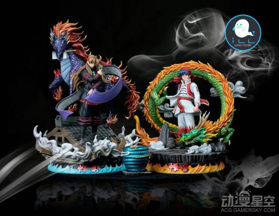 《中华一番》刘昴星雕像 手持永灵刀神龙环绕