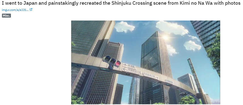 《你的名字圣地巡礼》外国宅宅全力拍出环形红绿灯 想重现动画场景真的好困难……